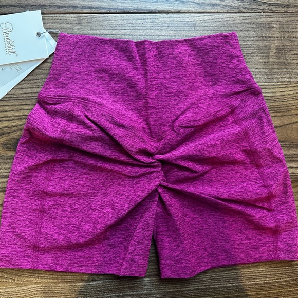 Bombshell Sportswear Tiny Waist Shorts – Fuchsia - Picture 3 of 4